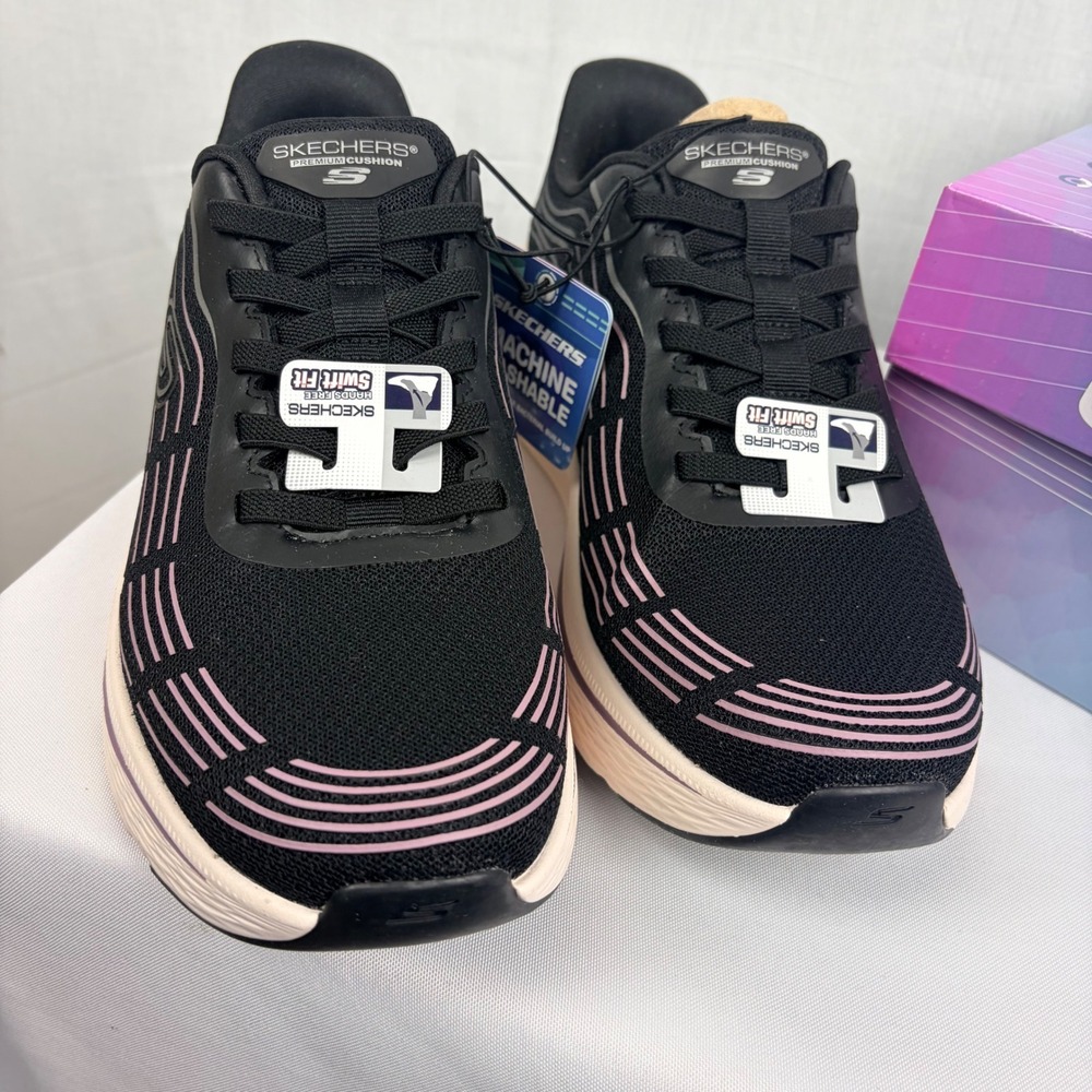 Skechers Hands Free Slip-ins Swift Fit Black Pink Womens Size 10 Sneakers - Picture 5 of 10